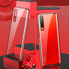 Custodia Lusso Alluminio Laterale Specchio 360 Gradi Cover T10 per Huawei P30 Rosso