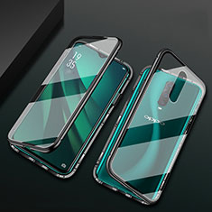 Custodia Lusso Alluminio Laterale Specchio 360 Gradi Cover T10 per Oppo R17 Pro Nero