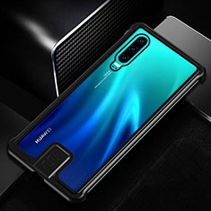 Custodia Lusso Alluminio Laterale Specchio 360 Gradi Cover T11 per Huawei P30 Nero