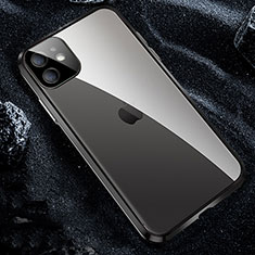 Custodia Lusso Alluminio Laterale Specchio 360 Gradi Cover T12 per Apple iPhone 11 Pro Max Nero