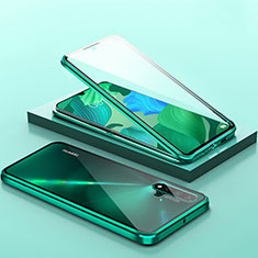 Custodia Lusso Alluminio Laterale Specchio 360 Gradi Cover T14 per Huawei Nova 5 Pro Verde