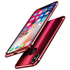 Custodia Lusso Alluminio Laterale Specchio Cover A01 per Apple iPhone Xs Rosso