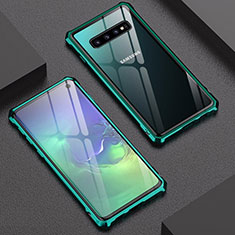 Custodia Lusso Alluminio Laterale Specchio Cover A01 per Samsung Galaxy S10 Verde