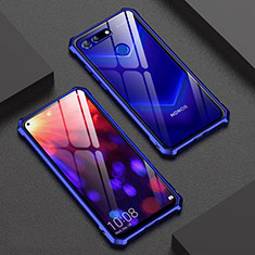 Custodia Lusso Alluminio Laterale Specchio Cover M01 per Huawei Honor V20 Blu