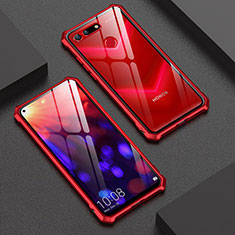 Custodia Lusso Alluminio Laterale Specchio Cover M01 per Huawei Honor V20 Rosso