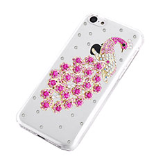 Custodia Lusso Diamante Strass Gioielli Pavone per Apple iPhone 5C Rosa