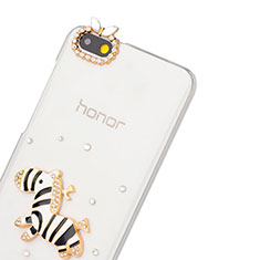 Custodia Lusso Diamante Strass Gioielli Zebra per Huawei Honor 4X Nero