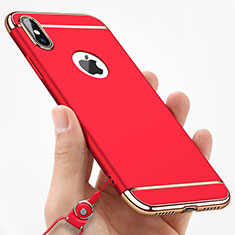 Custodia Lusso Metallo Laterale e Plastica C02 per Apple iPhone Xs Max Rosso