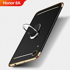 Custodia Lusso Metallo Laterale e Plastica con Anello Supporto per Huawei Honor 8A Nero