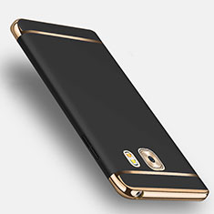 Custodia Lusso Metallo Laterale e Plastica con Anello Supporto per Samsung Galaxy C9 Pro C9000 Nero