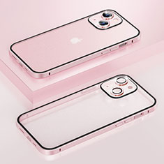 Custodia Lusso Metallo Laterale e Plastica Cover Bling-Bling LF1 per Apple iPhone 15 Oro Rosa