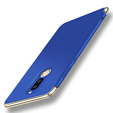 Custodia Lusso Metallo Laterale e Plastica Cover con Anello Supporto A01 per Huawei Maimang 6 Blu