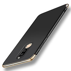 Custodia Lusso Metallo Laterale e Plastica Cover con Anello Supporto A01 per Huawei Nova 2i Nero