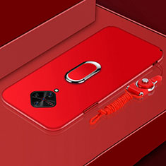 Custodia Lusso Metallo Laterale e Plastica Cover con Anello Supporto A01 per Vivo X50 Lite Rosso