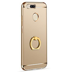 Custodia Lusso Metallo Laterale e Plastica Cover con Anello Supporto A01 per Xiaomi Mi 5X Oro