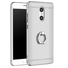 Custodia Lusso Metallo Laterale e Plastica Cover con Anello Supporto A01 per Xiaomi Redmi Pro Argento