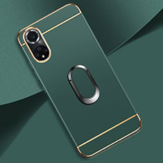 Custodia Lusso Metallo Laterale e Plastica Cover con Anello Supporto per Huawei Honor 50 5G Verde Notte