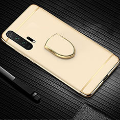 Custodia Lusso Metallo Laterale e Plastica Cover con Anello Supporto T01 per Huawei Honor 20 Pro Oro