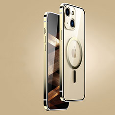 Custodia Lusso Metallo Laterale e Plastica Cover con Mag-Safe Magnetic JB1 per Apple iPhone 15 Oro