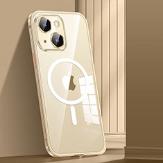 Custodia Lusso Metallo Laterale e Plastica Cover con Mag-Safe Magnetic JL1 per Apple iPhone 15 Plus Oro