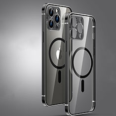 Custodia Lusso Metallo Laterale e Plastica Cover con Mag-Safe Magnetic JL3 per Apple iPhone 13 Pro Nero