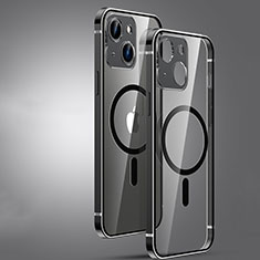 Custodia Lusso Metallo Laterale e Plastica Cover con Mag-Safe Magnetic JL3 per Apple iPhone 15 Plus Nero