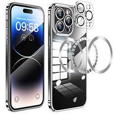 Custodia Lusso Metallo Laterale e Plastica Cover con Mag-Safe Magnetic LF3 per Apple iPhone 16 Pro Max Nero