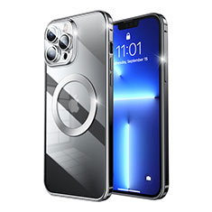 Custodia Lusso Metallo Laterale e Plastica Cover con Mag-Safe Magnetic LF5 per Apple iPhone 13 Pro Max Nero