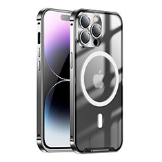 Custodia Lusso Metallo Laterale e Plastica Cover con Mag-Safe Magnetic LK1 per Apple iPhone 14 Pro Nero