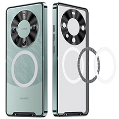 Custodia Lusso Metallo Laterale e Plastica Cover con Mag-Safe Magnetic LK1 per Huawei Mate 60 Verde