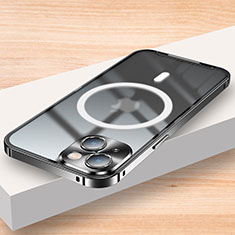 Custodia Lusso Metallo Laterale e Plastica Cover con Mag-Safe Magnetic LK2 per Apple iPhone 14 Nero