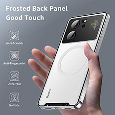 Custodia Lusso Metallo Laterale e Plastica Cover con Mag-Safe Magnetic LK2 per Xiaomi Redmi K60 Ultra 5G Argento