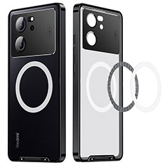 Custodia Lusso Metallo Laterale e Plastica Cover con Mag-Safe Magnetic LK3 per Xiaomi Mi 13T Pro 5G Nero