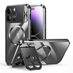 Custodia Lusso Metallo Laterale e Plastica Cover con Mag-Safe Magnetic LK4 per Apple iPhone 16 Pro Nero