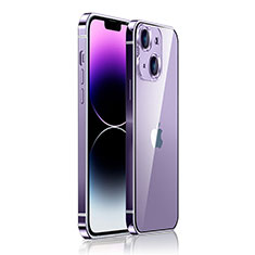 Custodia Lusso Metallo Laterale e Plastica Cover JB1 per Apple iPhone 13 Viola