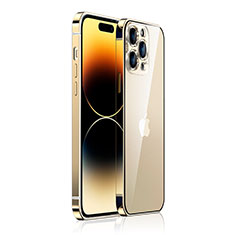 Custodia Lusso Metallo Laterale e Plastica Cover JB1 per Apple iPhone 15 Pro Max Oro