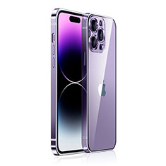 Custodia Lusso Metallo Laterale e Plastica Cover JB1 per Apple iPhone 15 Pro Max Viola