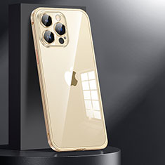 Custodia Lusso Metallo Laterale e Plastica Cover JL1 per Apple iPhone 14 Pro Max Oro