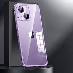 Custodia Lusso Metallo Laterale e Plastica Cover JL1 per Apple iPhone 15 Plus Viola