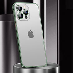 Custodia Lusso Metallo Laterale e Plastica Cover JL2 per Apple iPhone 14 Pro Max Verde