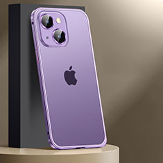 Custodia Lusso Metallo Laterale e Plastica Cover JL2 per Apple iPhone 15 Plus Viola