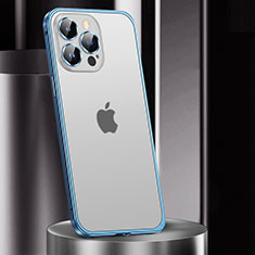 Custodia Lusso Metallo Laterale e Plastica Cover JL2 per Apple iPhone 15 Pro Max Blu