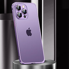 Custodia Lusso Metallo Laterale e Plastica Cover JL2 per Apple iPhone 15 Pro Max Viola