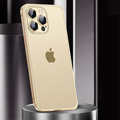 Custodia Lusso Metallo Laterale e Plastica Cover JL2 per Apple iPhone 15 Pro Oro