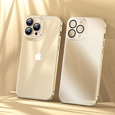 Custodia Lusso Metallo Laterale e Plastica Cover LF1 per Apple iPhone 14 Pro Oro