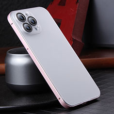 Custodia Lusso Metallo Laterale e Plastica Cover LF2 per Apple iPhone 13 Pro Oro Rosa