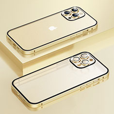 Custodia Lusso Metallo Laterale e Plastica Cover LF3 per Apple iPhone 14 Pro Max Oro