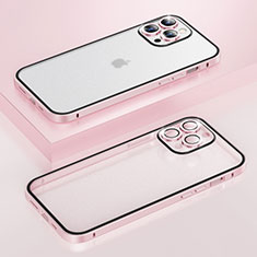 Custodia Lusso Metallo Laterale e Plastica Cover LF3 per Apple iPhone 14 Pro Oro Rosa