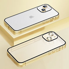 Custodia Lusso Metallo Laterale e Plastica Cover LF3 per Apple iPhone 15 Plus Oro