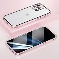 Custodia Lusso Metallo Laterale e Plastica Cover LF4 per Apple iPhone 13 Pro Oro Rosa